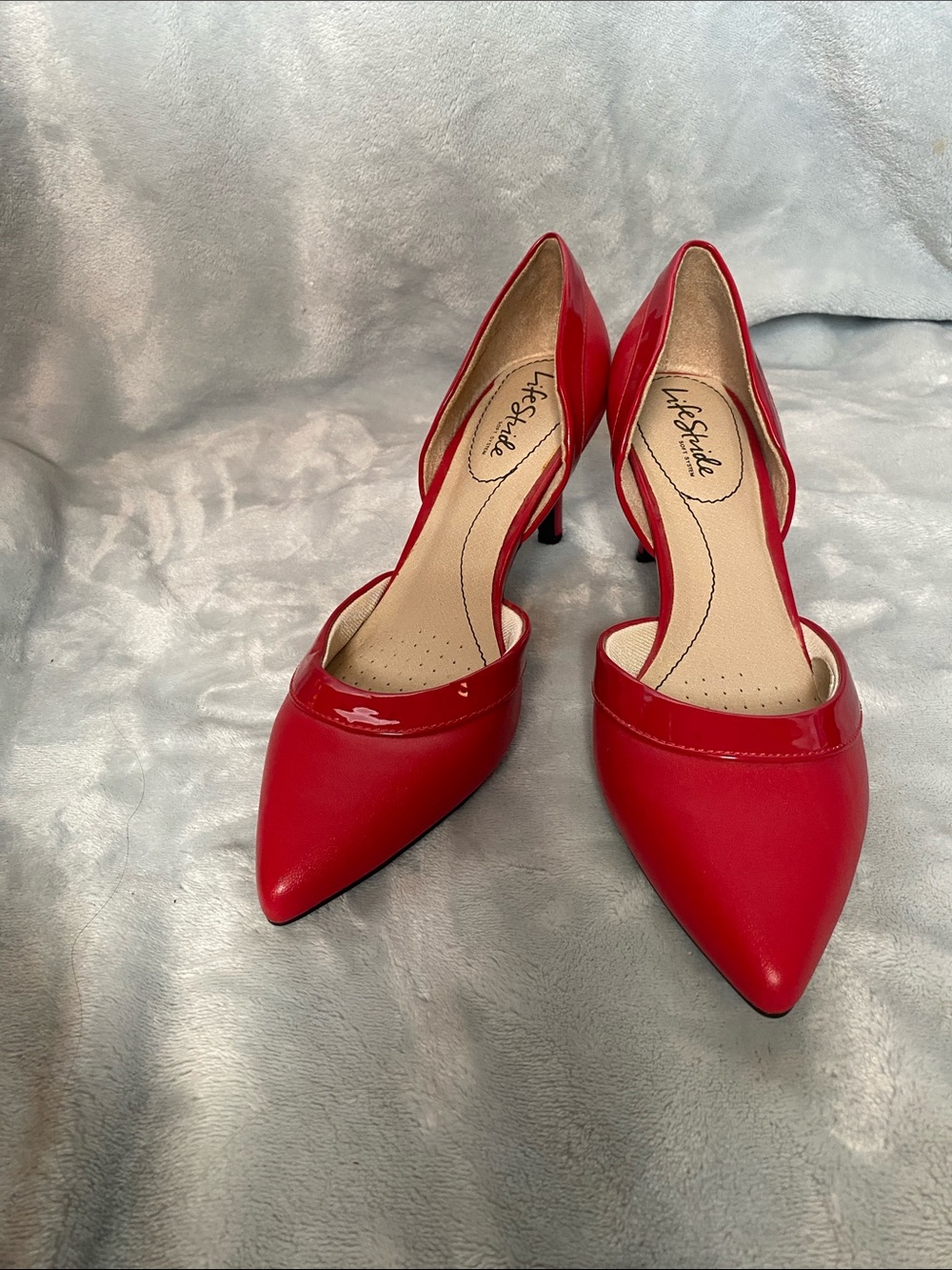 Life Stride Red Patent Saldana Pump